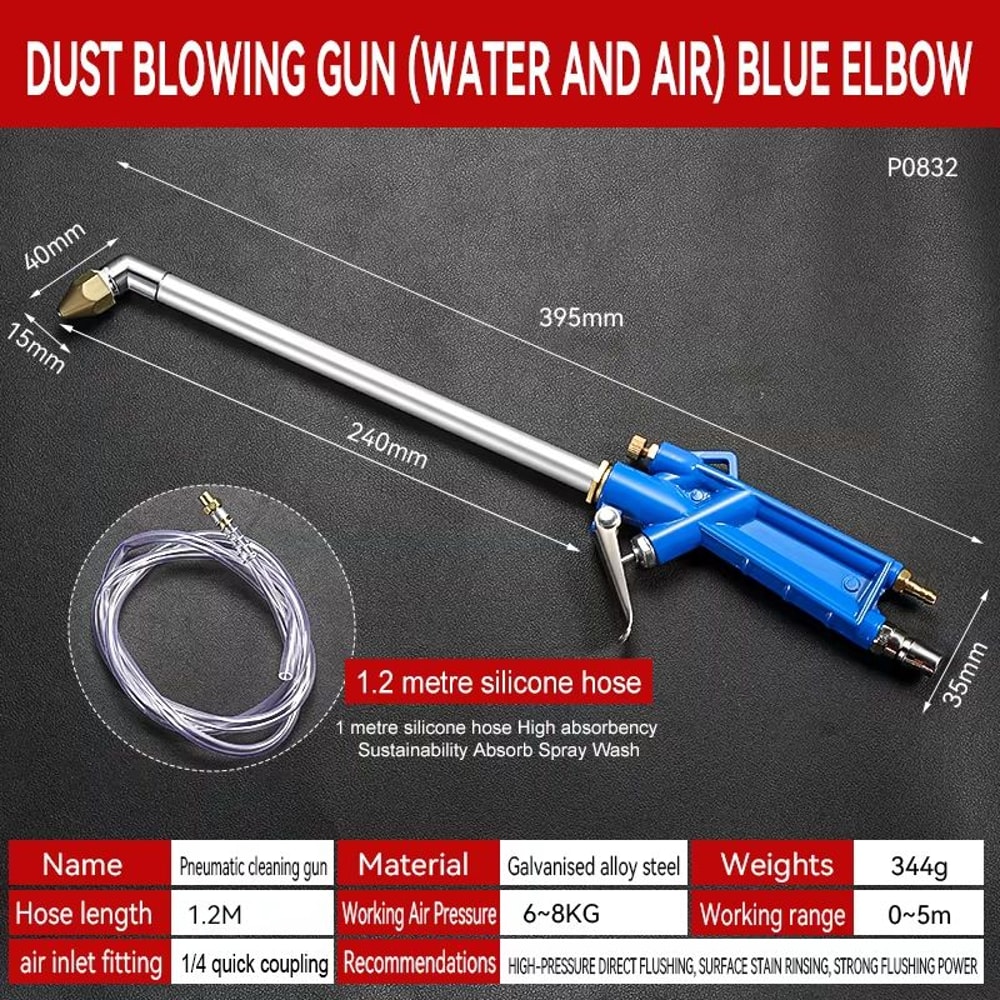 Pneumatic HighPressure Cleaning Gun Adjustable DualPurpose Air Water Spray For Engine Oil Dirt Du 7