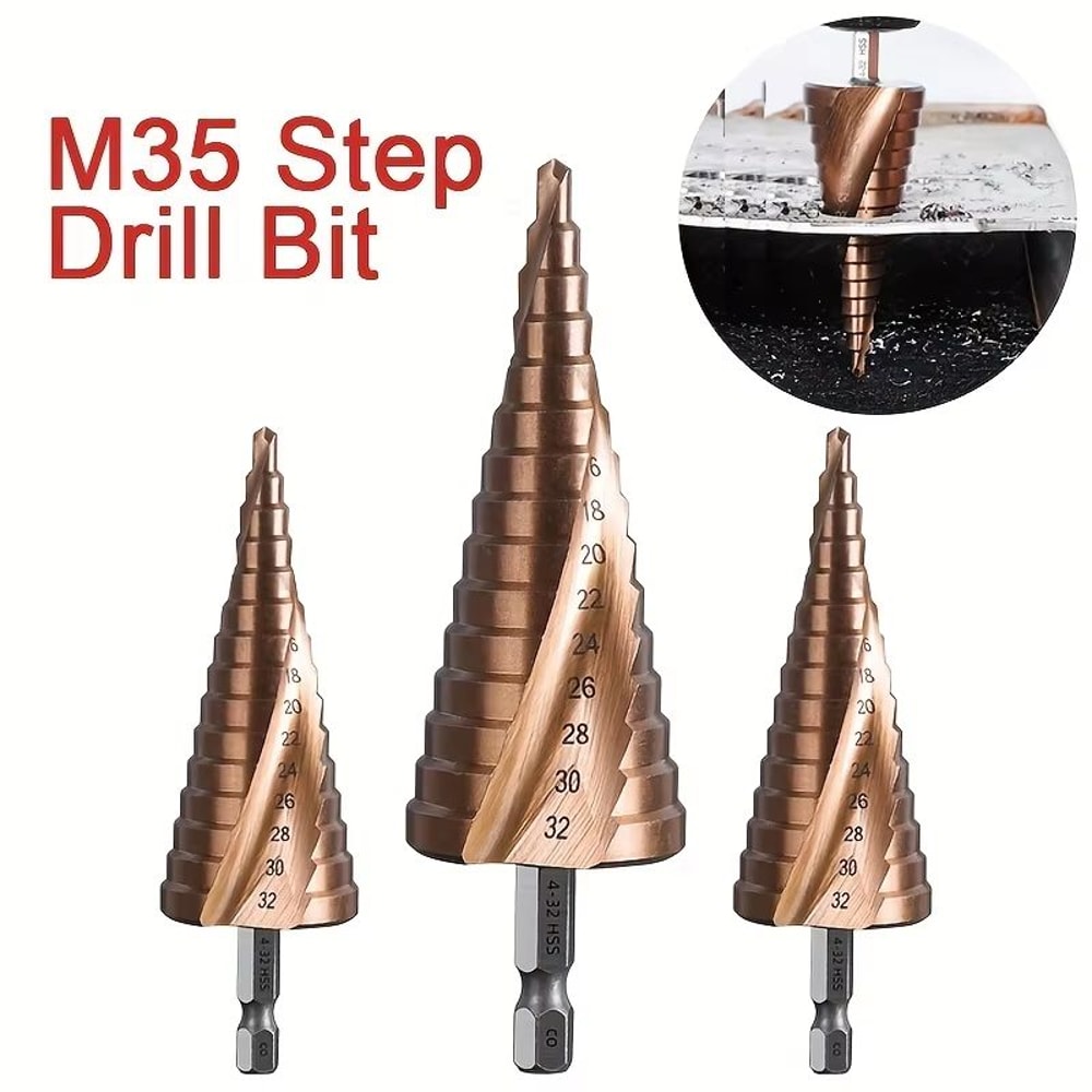 M35 Cobalt Step Drill Bit 412 420 432 Mm HighSpeed Steel Hole Cutter For Metal Stainless Steel 0