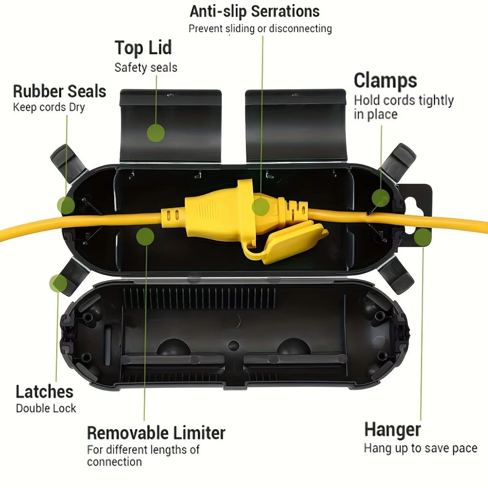 Outdoor Extension Cable Safety Cover Waterproof Weatherproof Electrical Connection Box For Indoor 5