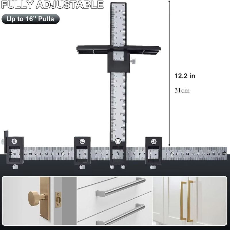 Adjustable Cabinet Hardware Jig Tool Precision Alignment Positioning Guide For Drilling Dowelling 2