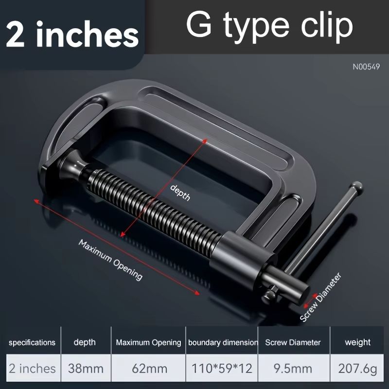 GShaped Mini CFixture Clamp With Sliding THandle HeavyDuty Woodworking Welding Metal Workpiece To 4