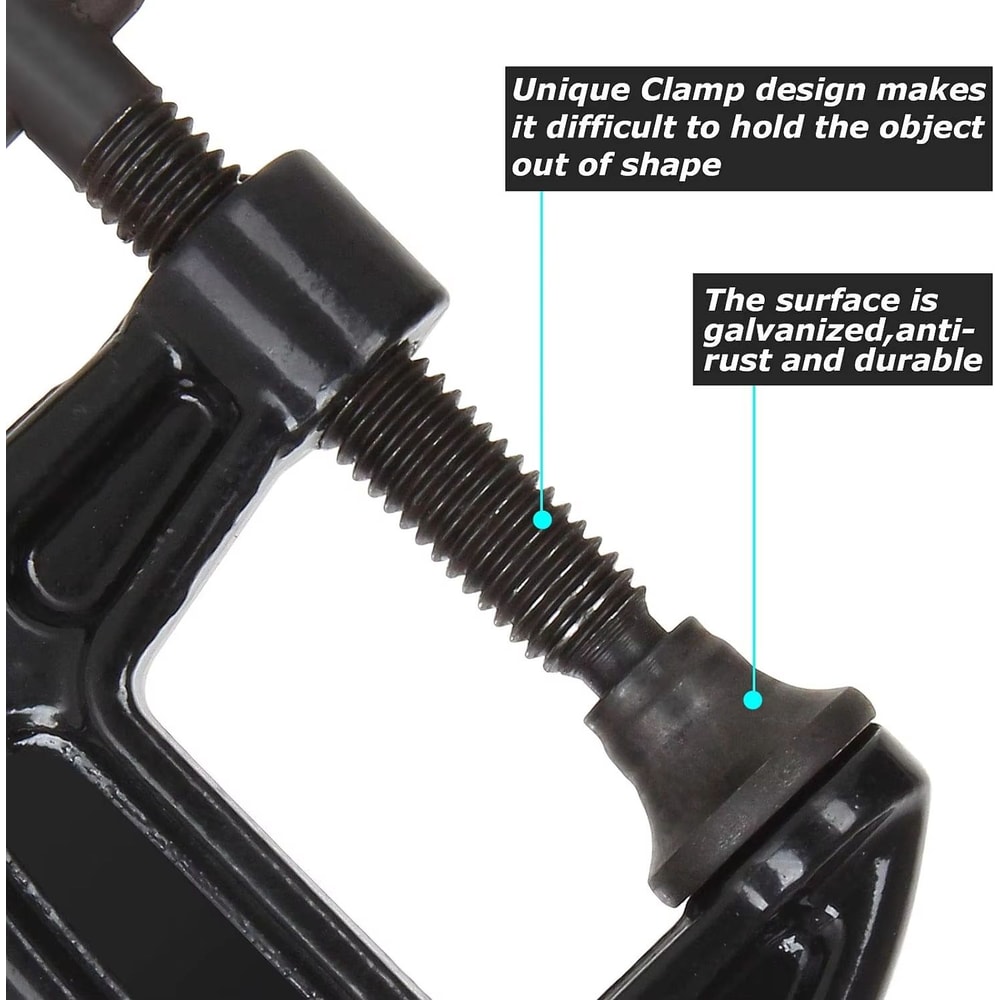 GShaped Mini CFixture Clamp With Sliding THandle HeavyDuty Woodworking Welding Metal Workpiece To 5