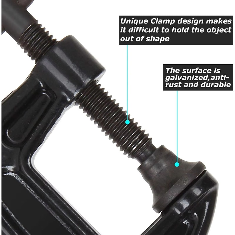 GShaped Mini CFixture Clamp With Sliding THandle HeavyDuty Woodworking Welding Metal Workpiece To 5