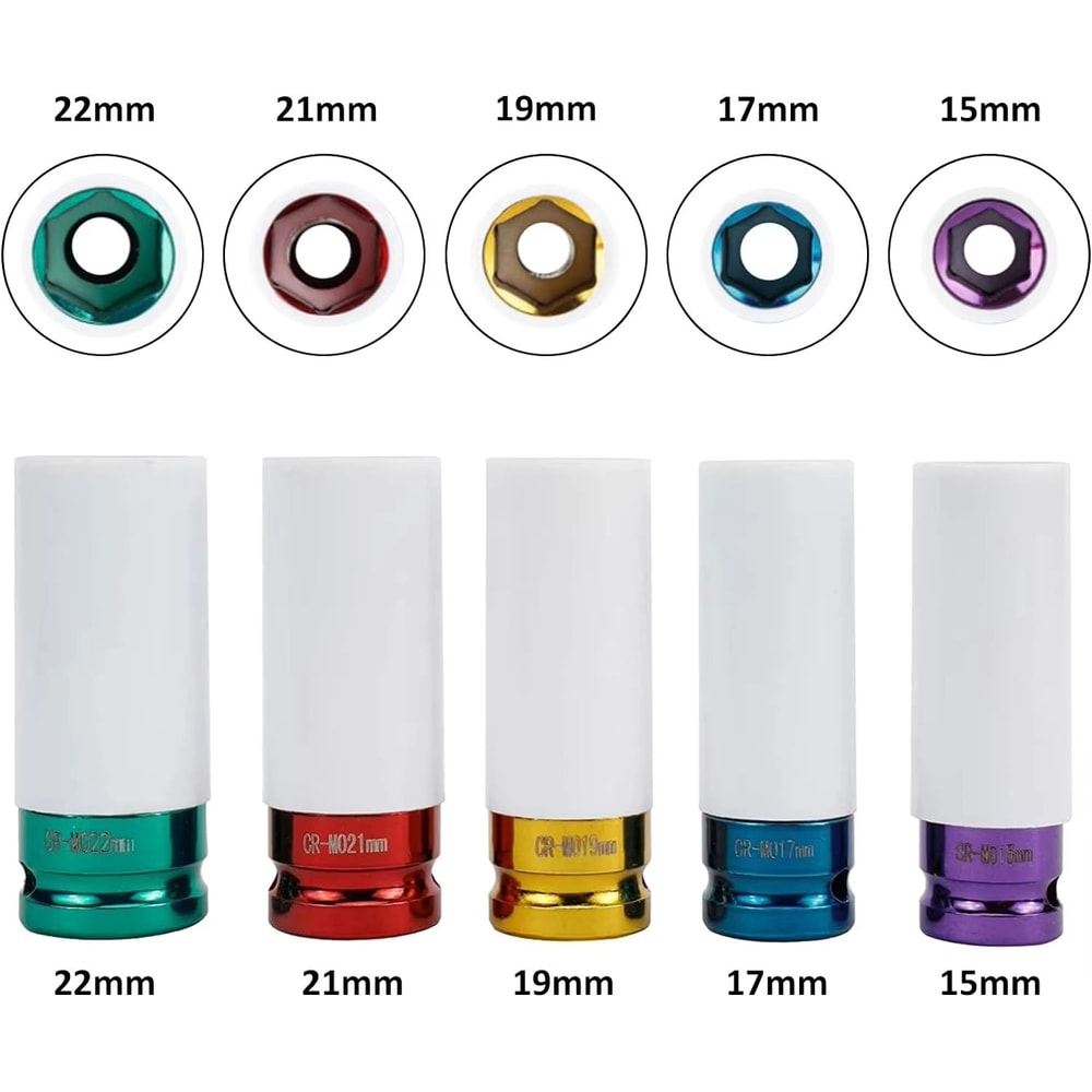 Drive Wheel Protector Impact Socket Sleeve Set Durable Plastic Protective Sleeves For 15 17 19 21 2