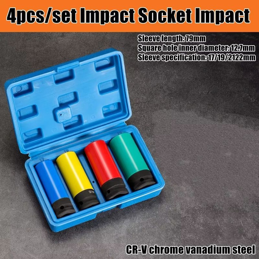 12Inch Drive Thin Wall Deep Impact Socket Set With Wheel Protectors 1116in78in 11