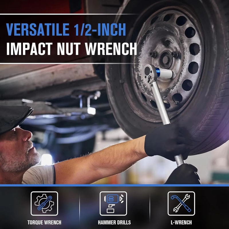 12Inch Drive Thin Wall Deep Impact Socket Set With Wheel Protectors 1116in78in 5