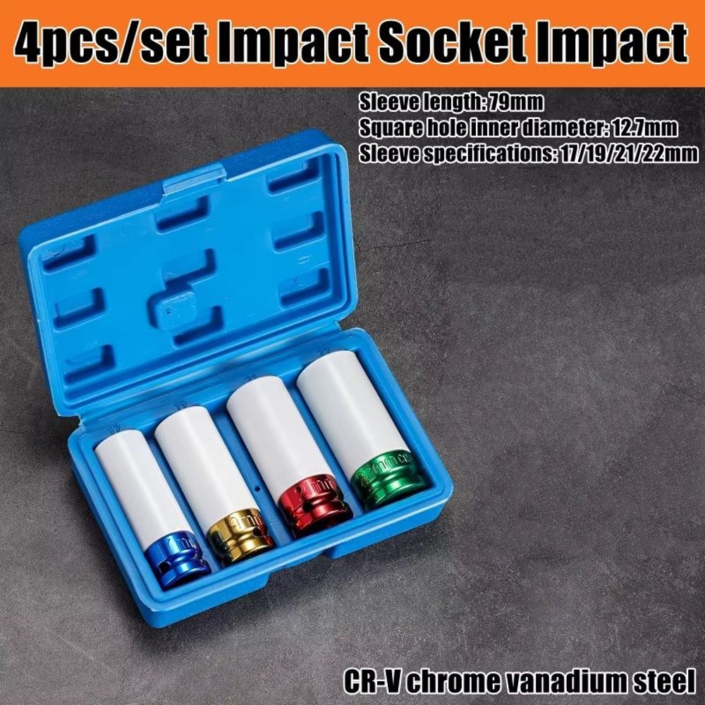 12Inch Drive Thin Wall Deep Impact Socket Set With Wheel Protectors 1116in78in 8