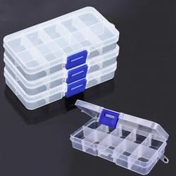 adjustable 10/15 compartment plastic storage box organizer for jewelry and small accessories