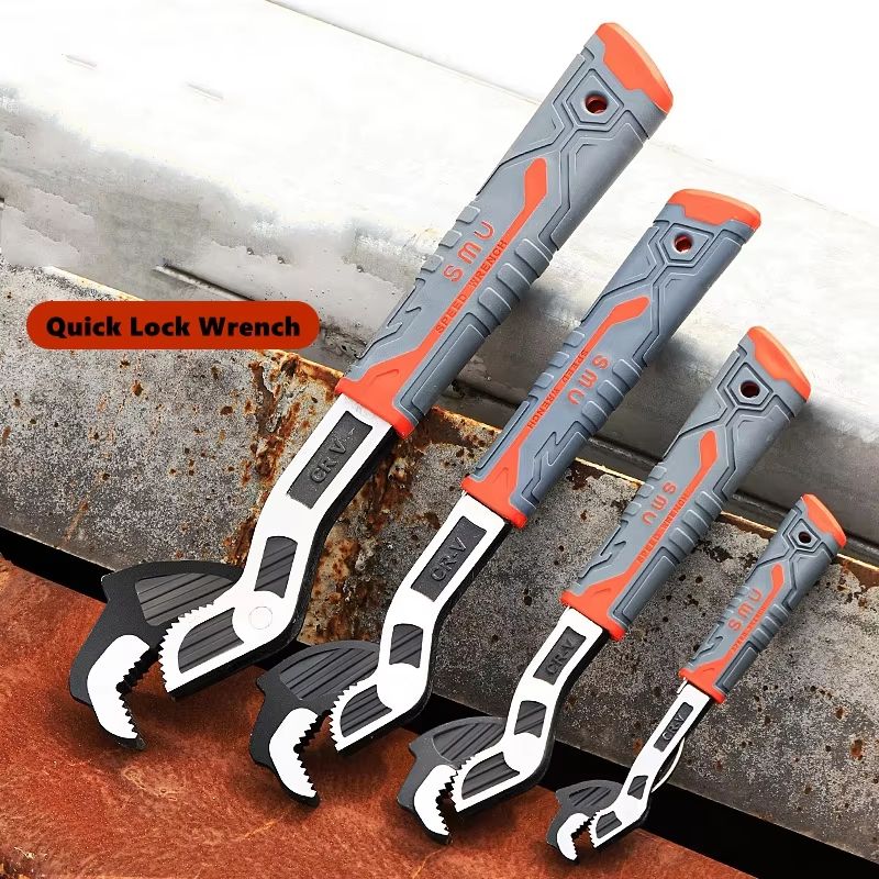 Universal SelfLocking Adjustable Wrench Set 6 8 10 12 CRV Multifunction Hand Tools 0