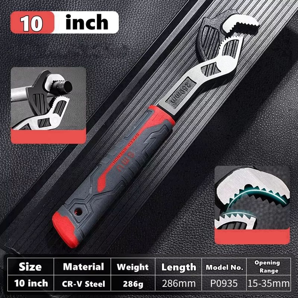 Universal SelfLocking Adjustable Wrench Set 6 8 10 12 CRV Multifunction Hand Tools 9