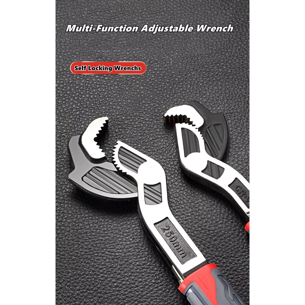 Universal SelfLocking Adjustable Wrench Set 6 8 10 12 CRV Multifunction Hand Tools 2
