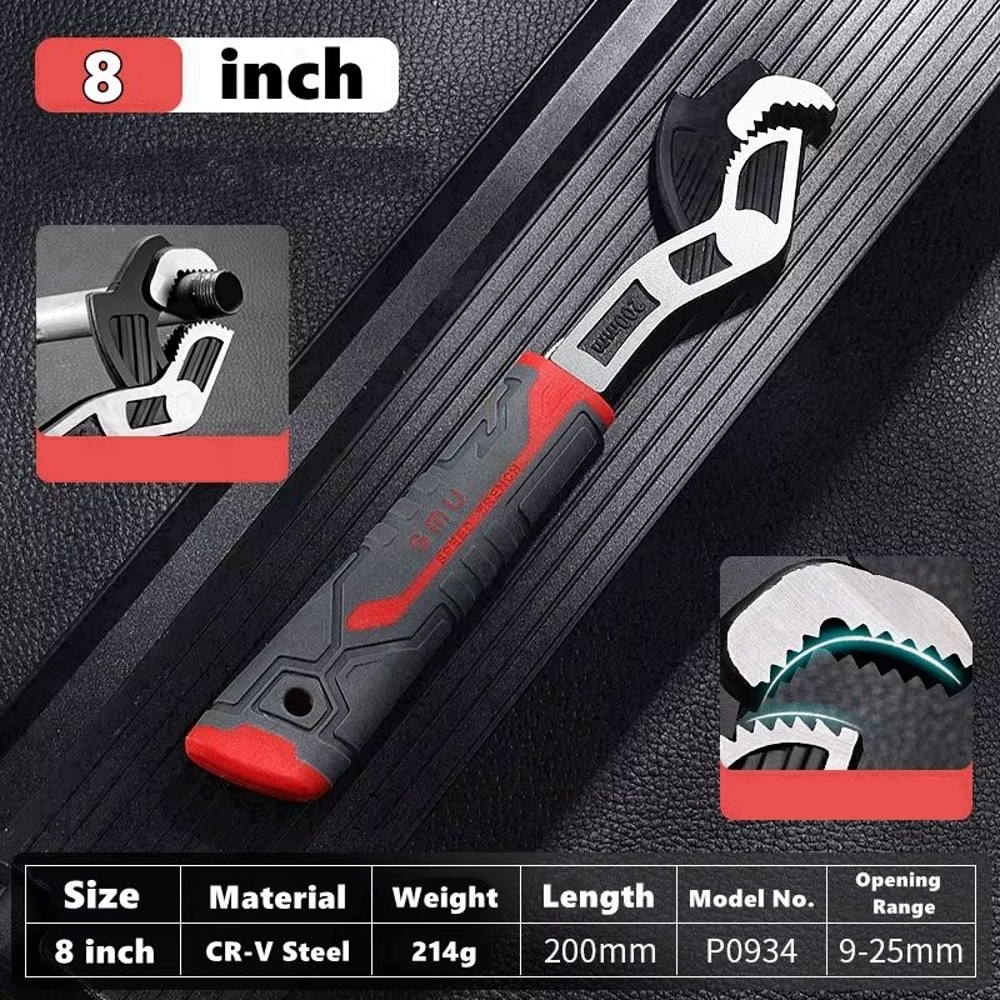 Universal SelfLocking Adjustable Wrench Set 6 8 10 12 CRV Multifunction Hand Tools 7