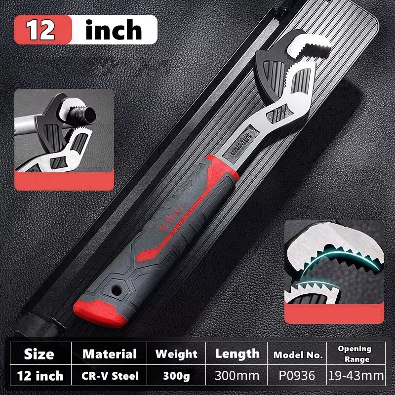 Universal SelfLocking Adjustable Wrench Set 6 8 10 12 CRV Multifunction Hand Tools 8