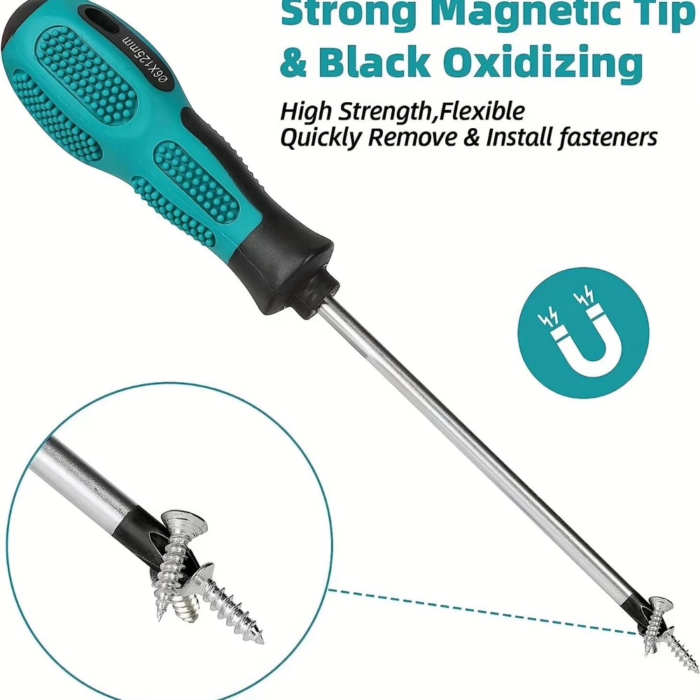 Professional Magnetic Screwdriver Set With Cushion Grip 5 Flat And 4 Phillips Tips 2