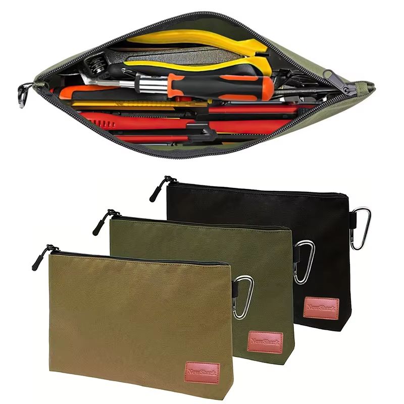 HeavyDuty Canvas Toolkit Carrying Bag With Metal Zipper For Tools Cosmetics And Travel Supplies 2