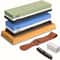 Premium Knife Sharpening Stone Set With Bamboo Base 4Side Grit 400100030008000 0