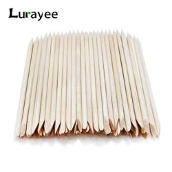 lurayee wooden nail cuticle pusher and orange wood stick set for nail care and art