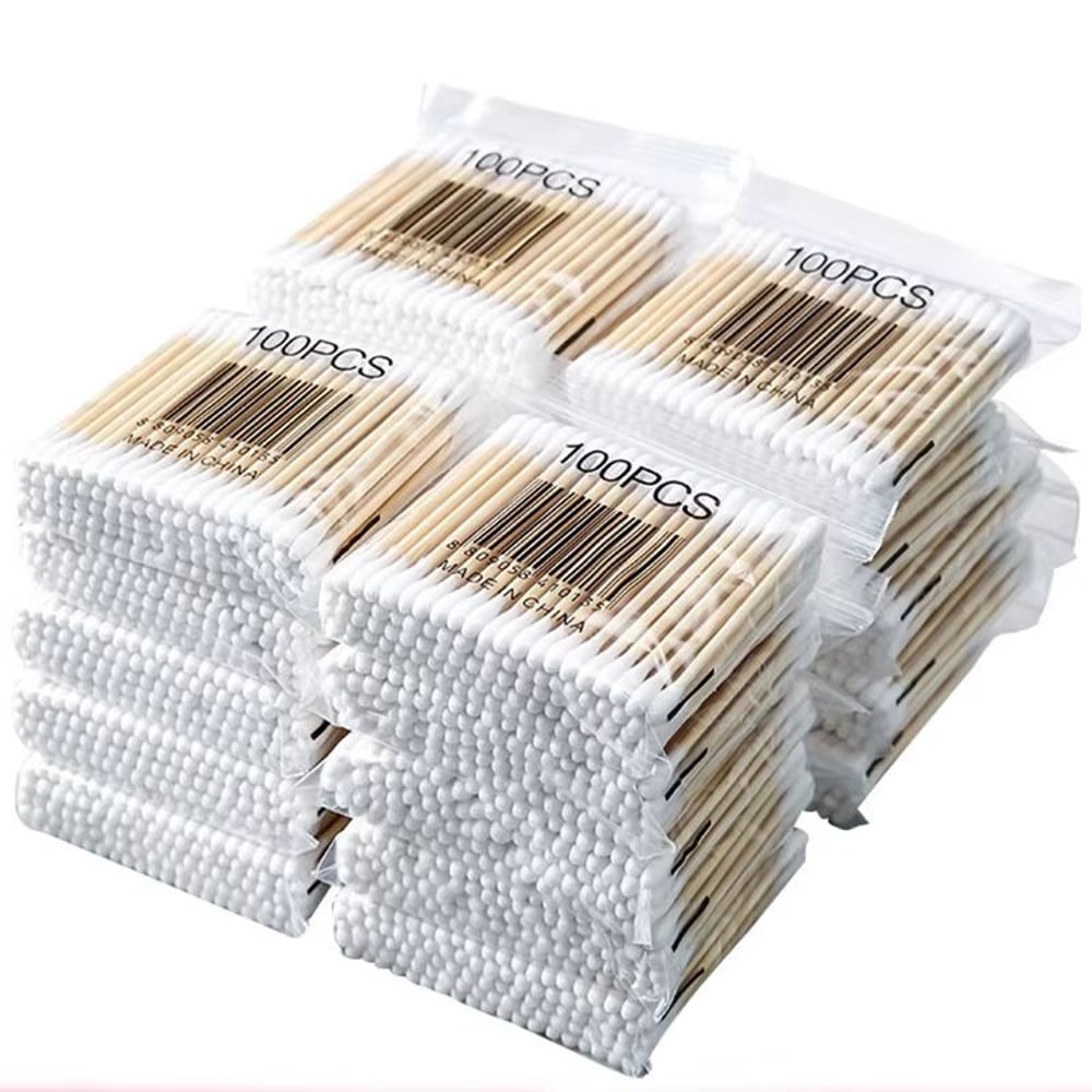 100pc Disposable DoubleEnded Cotton Swabs For Ear Cleaning And Makeup Removal 9