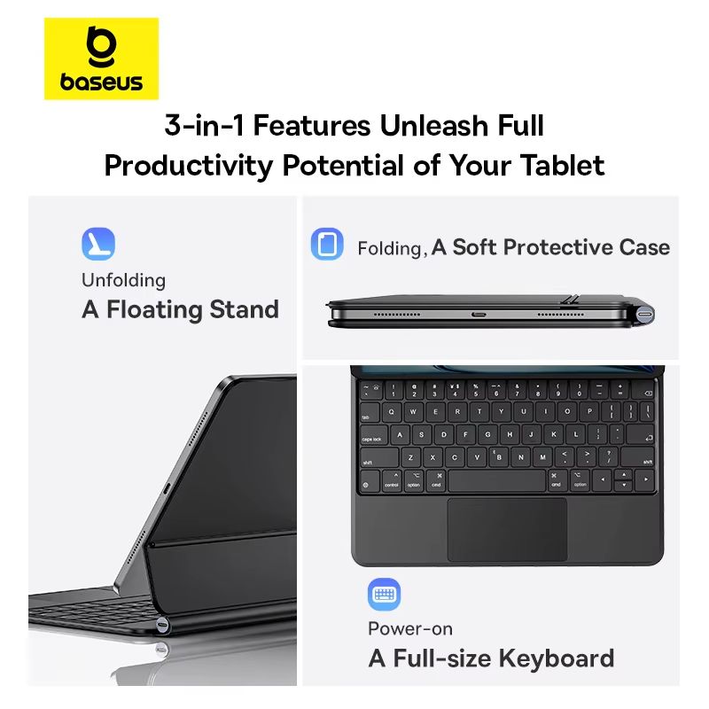 Baseus Magnetic Bluetooth Keyboard Case For IPad Pro And IPad Air Tablets 1