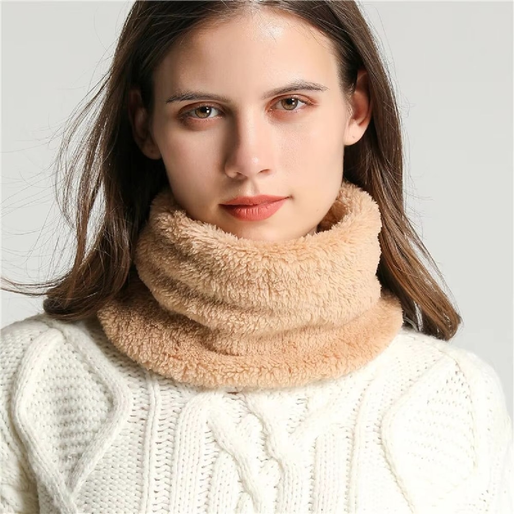 Cashmere Style Warm Winter Scarf With Full Face Mask Plush Thick Neck Warmer For Men Women Children 1