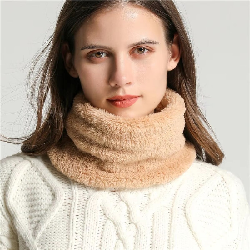 Cashmere Style Warm Winter Scarf With Full Face Mask Plush Thick Neck Warmer For Men Women Children 1