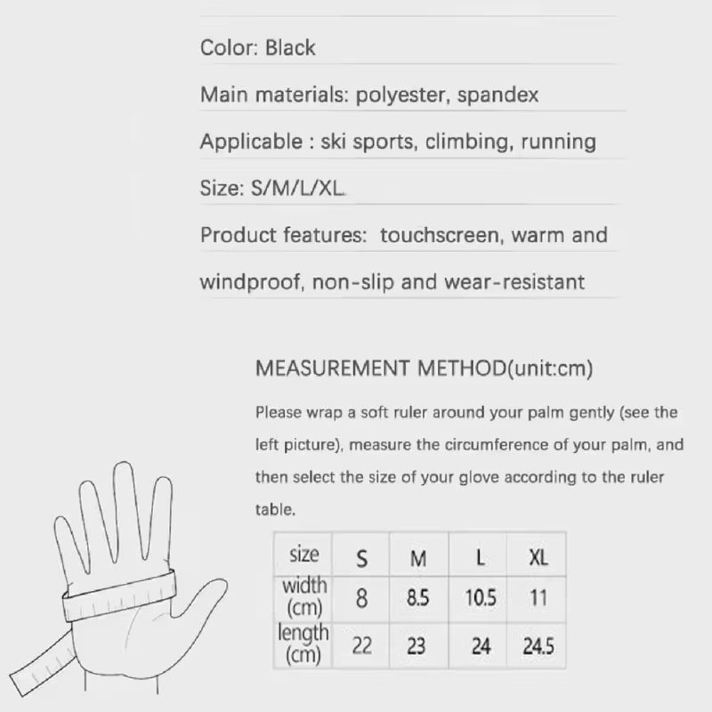 Winter Waterproof Windproof Sports Gloves For Men And Women Touch Screen Warm NonSlip Outdoor Glove 5