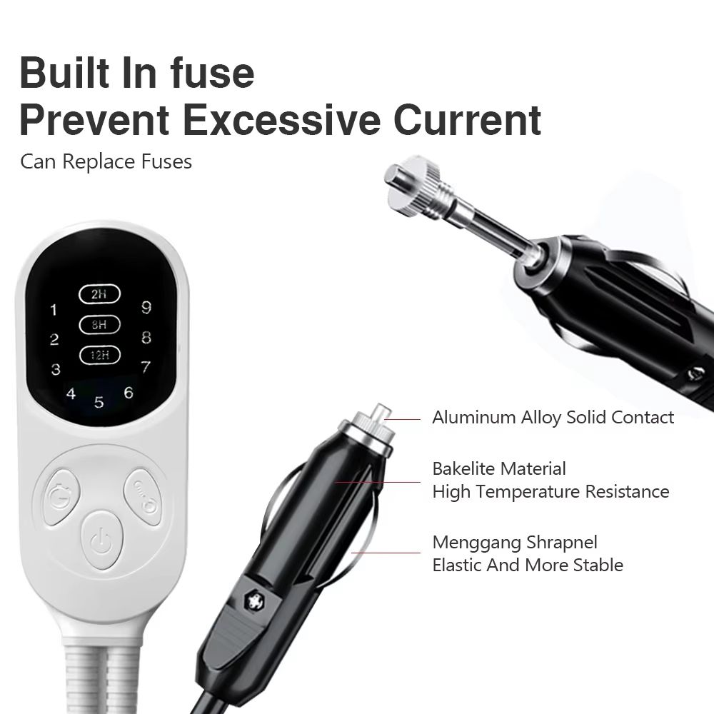 12V Electric Heated Car Blanket Plush Heated Mattress With Thermostat For RV SUV Travel 2