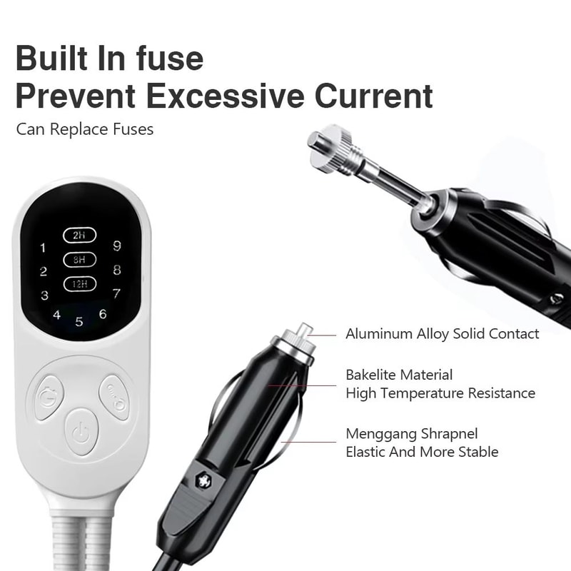 12V Electric Heated Car Blanket Plush Heated Mattress With Thermostat For RV SUV Travel 2