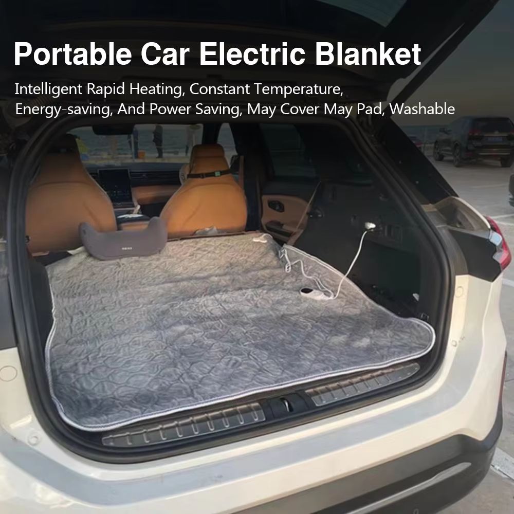 12V Electric Heated Car Blanket Plush Heated Mattress With Thermostat For RV SUV Travel 5