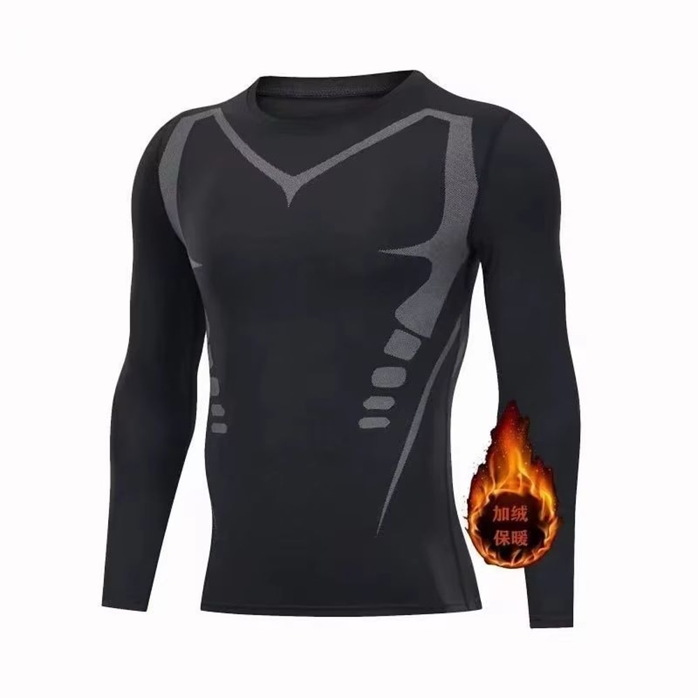 Mens 2Piece Winter Warm Fleece Thermal Underwear Set With Long Johns And Compression Tights 8