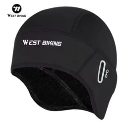 windproof winter fleece cycling skull cap helmet liner for men