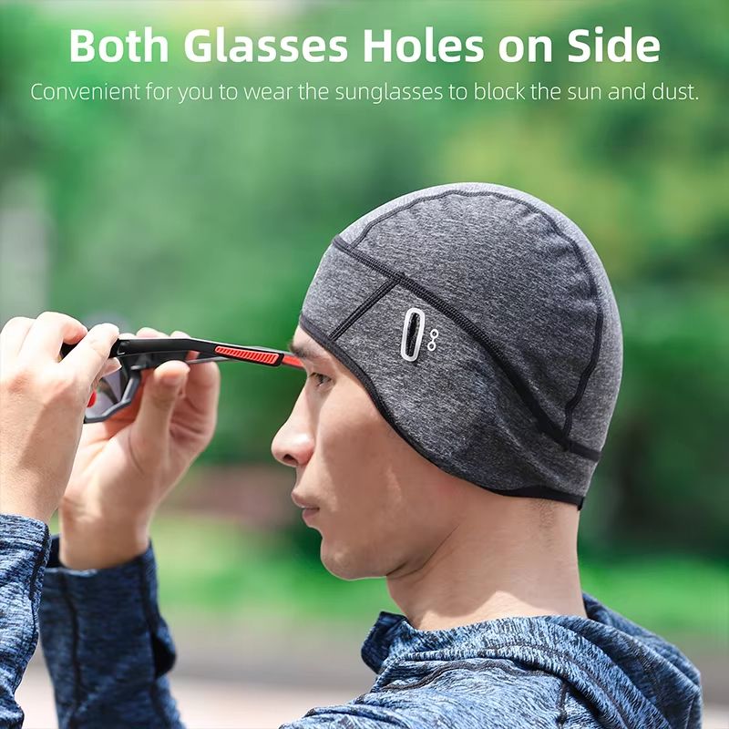 Windproof Winter Fleece Cycling Skull Cap Helmet Liner For Men 3