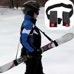 outdoor ski and snowboard shoulder carry straps with fixed hand-held double board support