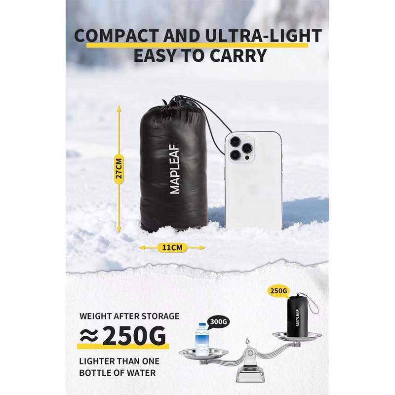 MAPLEAF Ultralight Warm Down Pants 800FP Windproof Waterproof Ski Snow Trousers 3