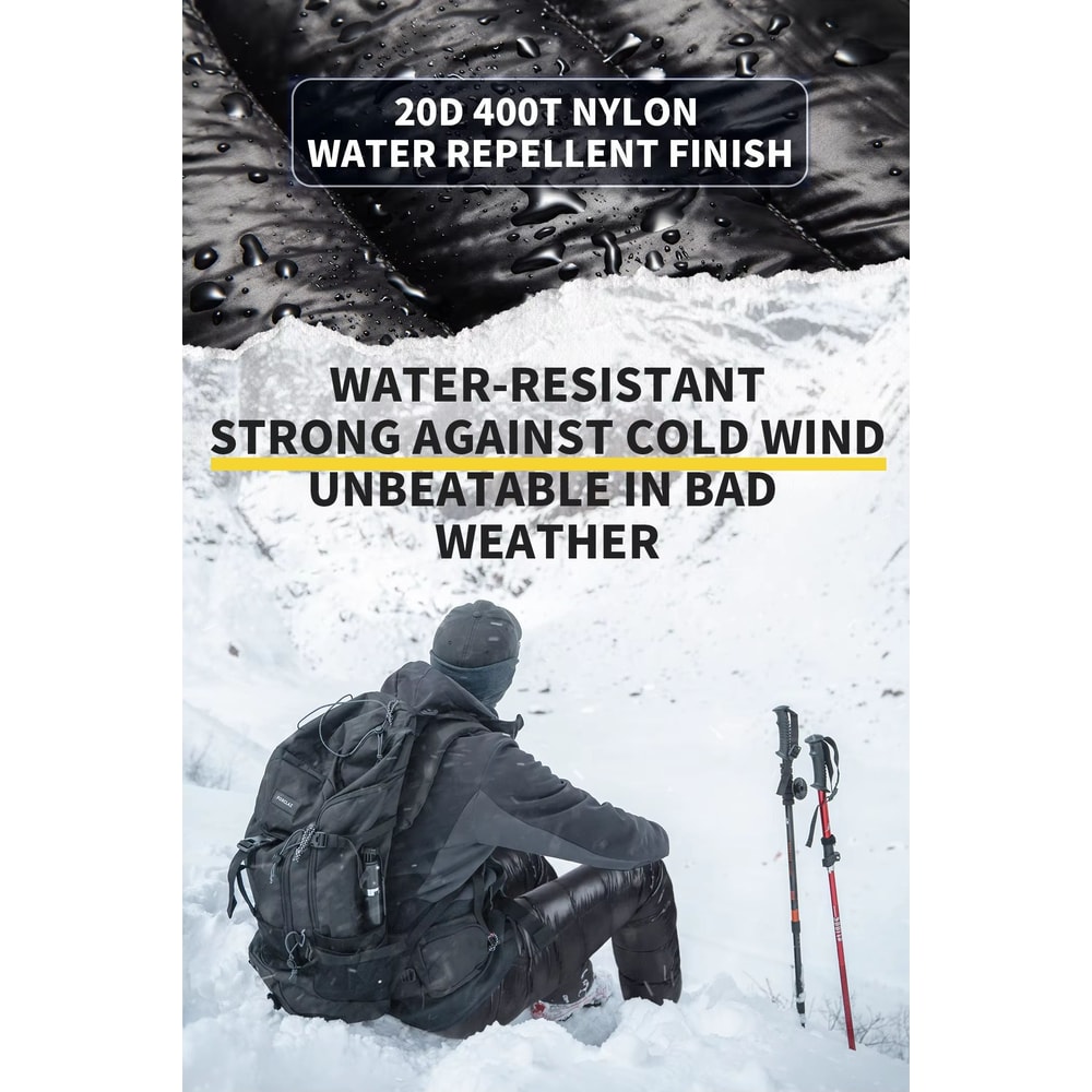 MAPLEAF Ultralight Warm Down Pants 800FP Windproof Waterproof Ski Snow Trousers 5