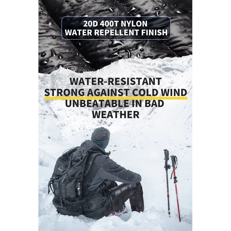 MAPLEAF Ultralight Warm Down Pants 800FP Windproof Waterproof Ski Snow Trousers 5