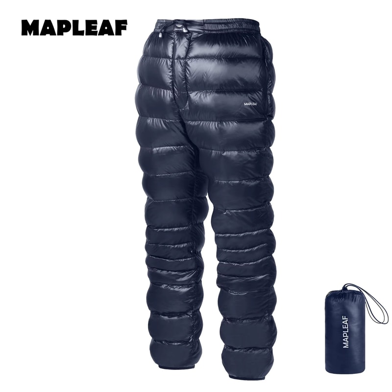 MAPLEAF Ultralight Warm Down Pants 800FP Windproof Waterproof Ski Snow Trousers 7