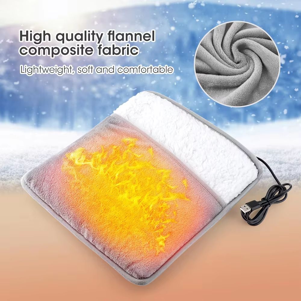 USB Electric Heated Foot Warming Pad Soft Plush Washable Foot Warmer Heater Mat 1