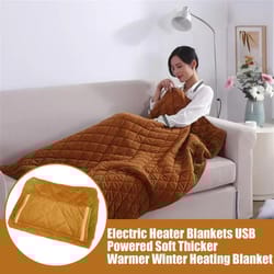 usb cordless heated blanket – soft electric heating shawl blanket for winter comfort