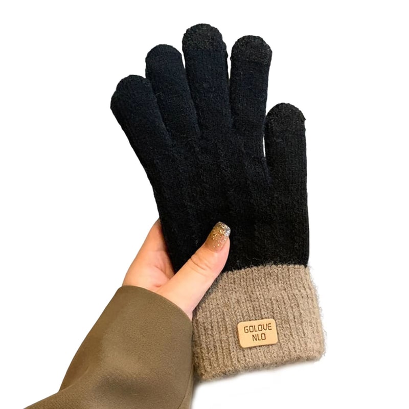 Womens Cable Knit FleeceLined TouchScreen Winter Gloves 8