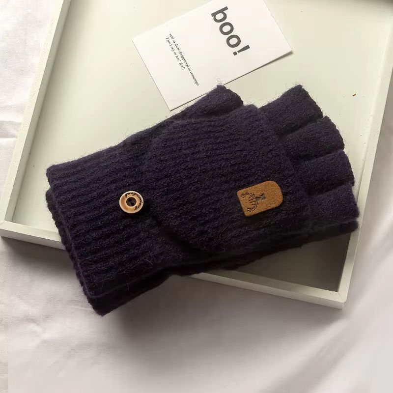 Knitted Fingerless Winter Gloves Thicken Warm TouchScreen HalfFinger Gloves For Men Women 9
