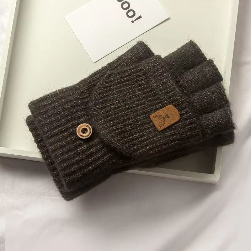 Knitted Fingerless Winter Gloves Thicken Warm TouchScreen HalfFinger Gloves For Men Women 8