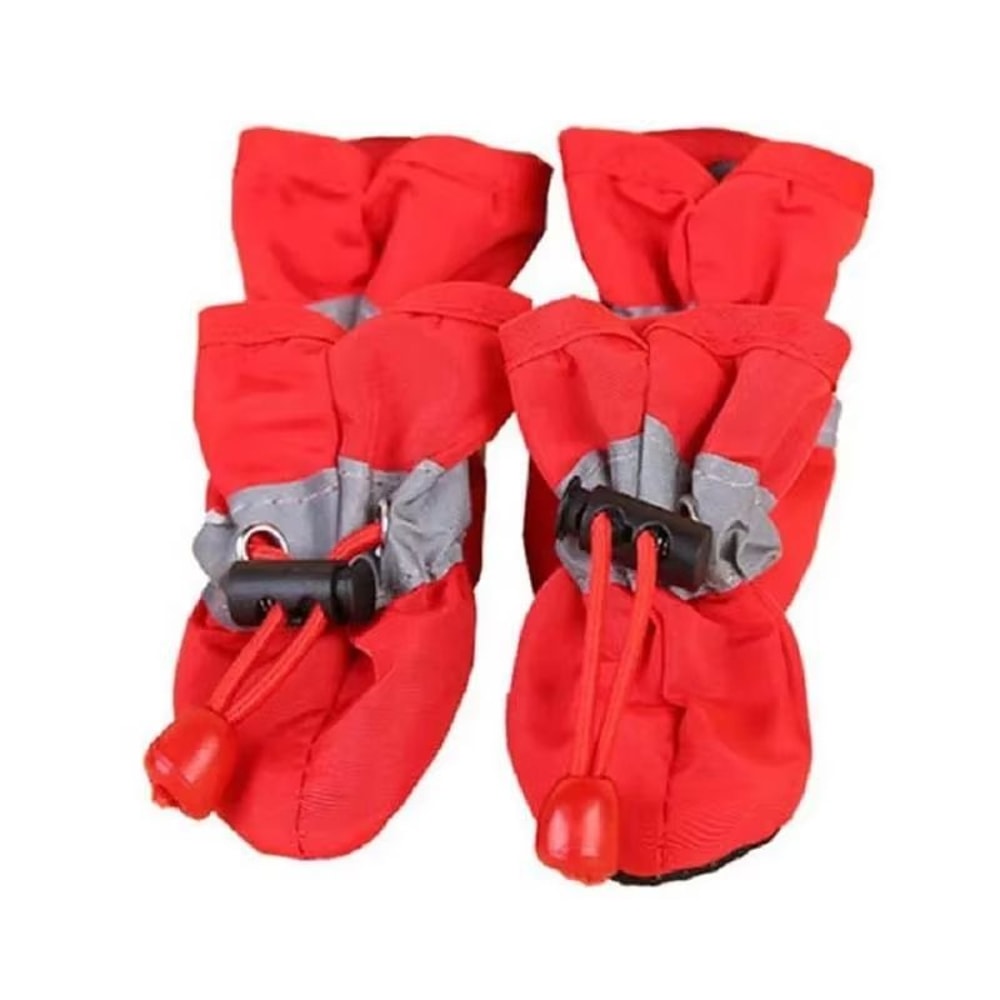 Waterproof AntiSlip Pet Dog Shoes 4Piece Warm Snow Rain Boots For Small Dogs Cats 9