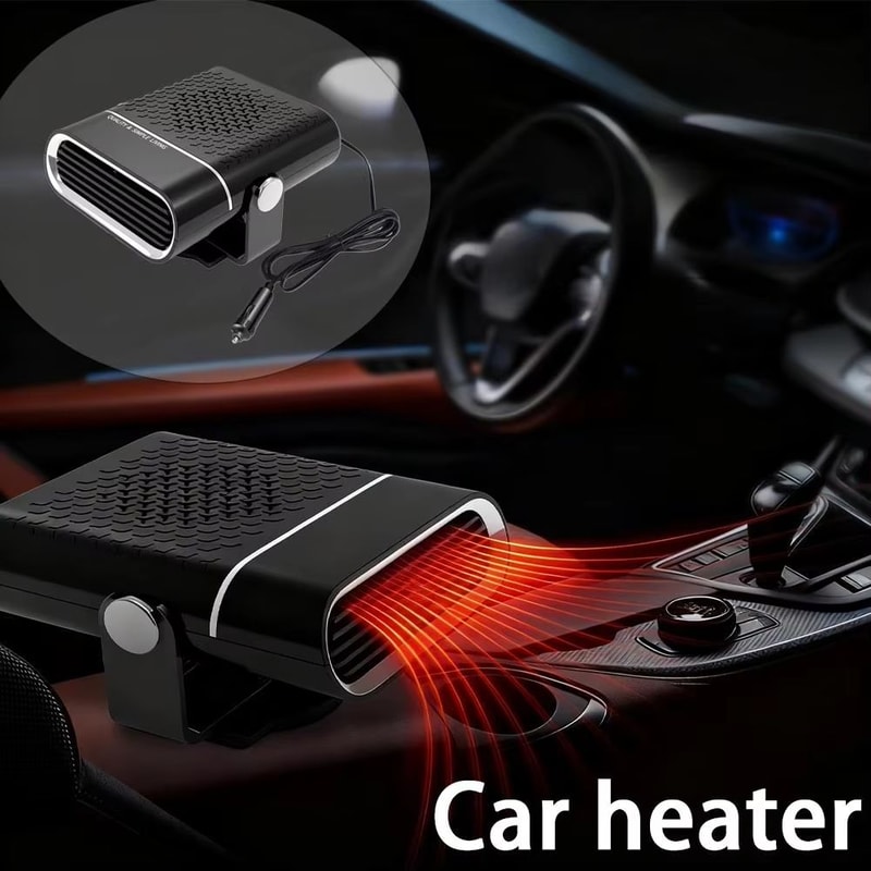 12V 120W Portable Car Heater Fast Heating And Cooling Fan With 360 Rotation Defogger Defroster 2