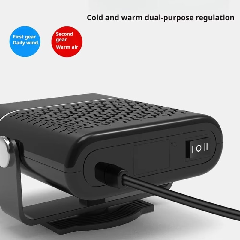 12V 120W Portable Car Heater Fast Heating And Cooling Fan With 360 Rotation Defogger Defroster 4