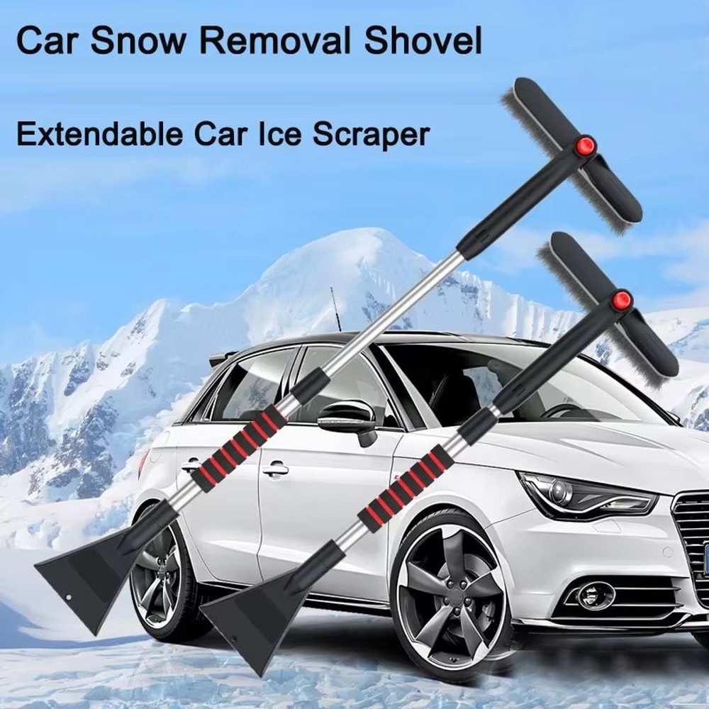 Extendable Car Snow Shovel Ice Scraper And Windshield Cleaning Brush Snow Removal Tool 0