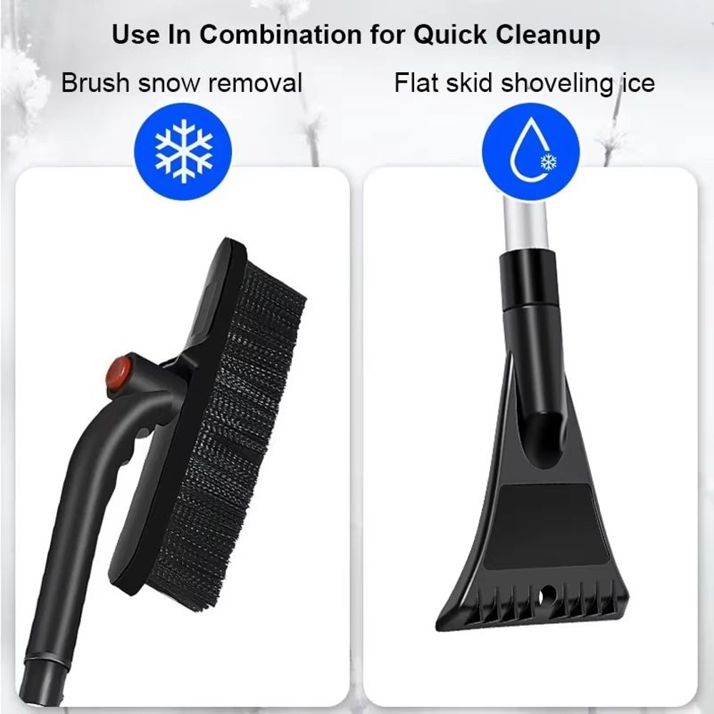 Extendable Car Snow Shovel Ice Scraper And Windshield Cleaning Brush Snow Removal Tool 2