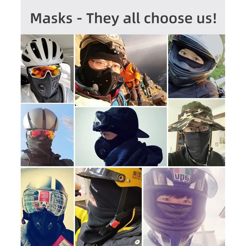 ROCKBROS Full Face Mask Warm Winter Balaclava Helmet Liner For Outdoor Sports 5