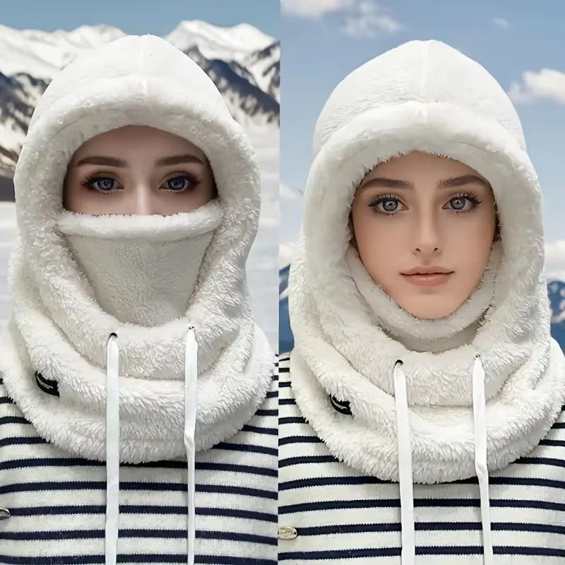 Winter Thermal Windproof Balaclava Ski Hood With Adjustable Neck Cover Full Face Mask 7