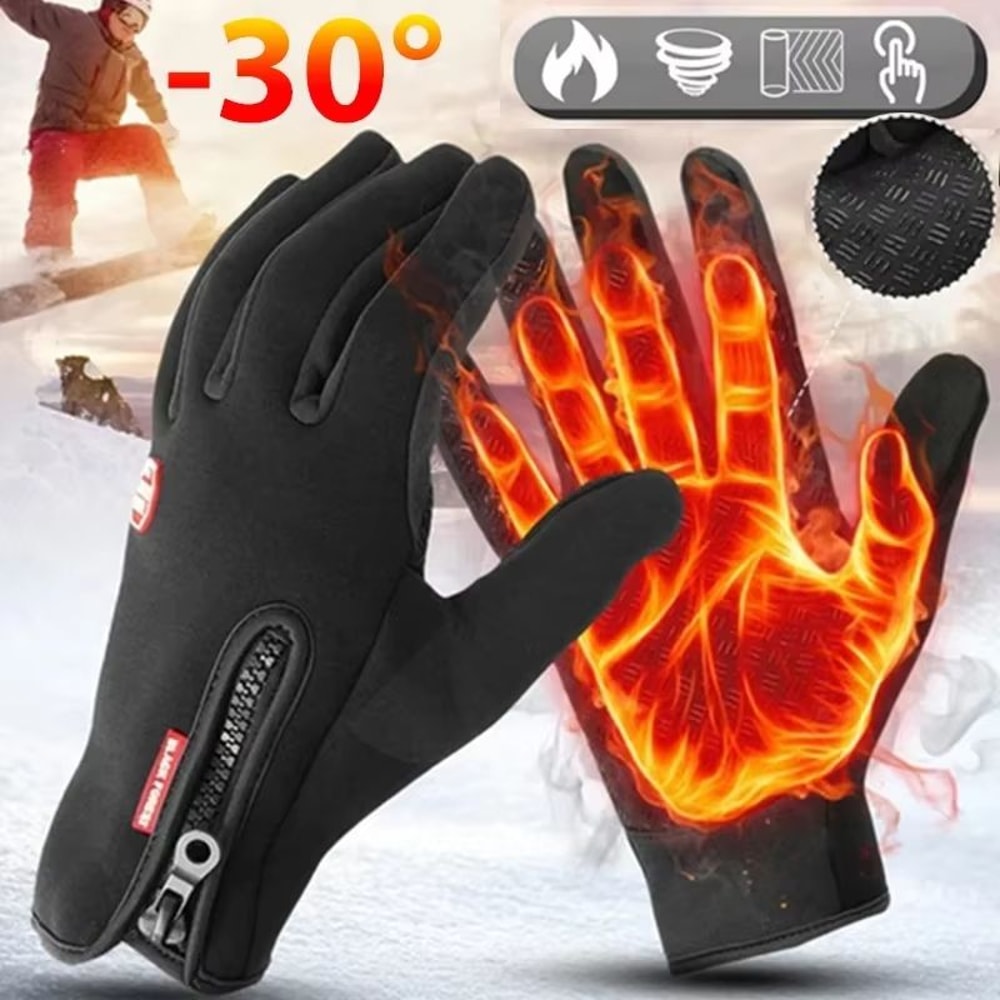Waterproof Windproof Winter Gloves With TouchScreen Zipper For Men And Women 1